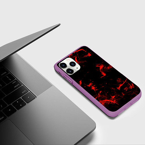Чехол iPhone 11 Pro матовый Color red black / 3D-Фиолетовый – фото 3