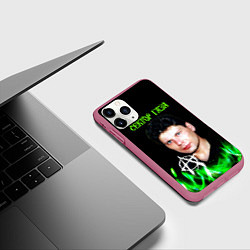 Чехол iPhone 11 Pro матовый Сектор газа зеленый огонь, цвет: 3D-малиновый — фото 2