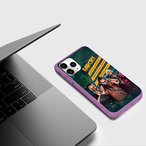 Чехол iPhone 11 Pro матовый Far Cry villains / 3D-Фиолетовый – фото 3