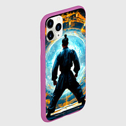 Чехол iPhone 11 Pro матовый Кунг-фу боец, цвет: 3D-фиолетовый — фото 2