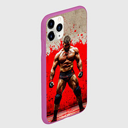 Чехол iPhone 11 Pro матовый Реслер на красном, цвет: 3D-фиолетовый — фото 2