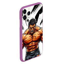 Чехол iPhone 11 Pro матовый Мощный реслер, цвет: 3D-фиолетовый — фото 2