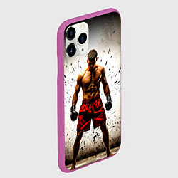 Чехол iPhone 11 Pro матовый Боксер в красном, цвет: 3D-фиолетовый — фото 2