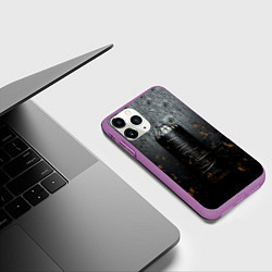 Чехол iPhone 11 Pro матовый Черная боксерская груша, цвет: 3D-фиолетовый — фото 2