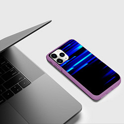 Чехол iPhone 11 Pro матовый Color blue black, цвет: 3D-фиолетовый — фото 2