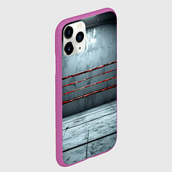 Чехол iPhone 11 Pro матовый Серый ринг, цвет: 3D-фиолетовый — фото 2