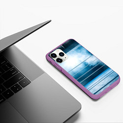 Чехол iPhone 11 Pro матовый Ринг в тумане, цвет: 3D-фиолетовый — фото 2