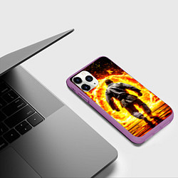 Чехол iPhone 11 Pro матовый Джиу-джитсу в огне, цвет: 3D-фиолетовый — фото 2