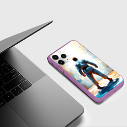Чехол iPhone 11 Pro матовый Дзюдоист, цвет: 3D-фиолетовый — фото 2