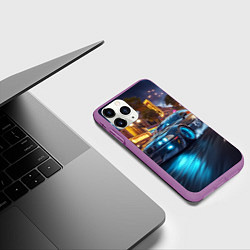 Чехол iPhone 11 Pro матовый ВМБ неоновый свет, цвет: 3D-фиолетовый — фото 2