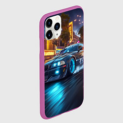 Чехол iPhone 11 Pro матовый ВМБ неоновый свет, цвет: 3D-фиолетовый — фото 2