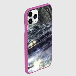 Чехол iPhone 11 Pro матовый БМВ брызги из под колес, цвет: 3D-фиолетовый — фото 2