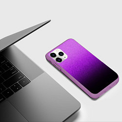 Чехол iPhone 11 Pro матовый Магический градиент крошка чёрно-фиолетовый, цвет: 3D-фиолетовый — фото 2