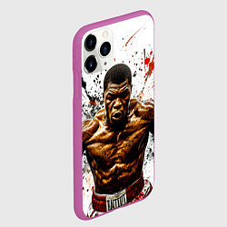 Чехол iPhone 11 Pro матовый Мухаммед Али на белом, цвет: 3D-фиолетовый — фото 2