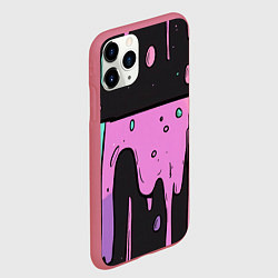 Чехол iPhone 11 Pro матовый Стекающая краска текстура, цвет: 3D-малиновый — фото 2