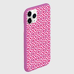 Чехол iPhone 11 Pro матовый Красно белая геометрия, цвет: 3D-фиолетовый — фото 2