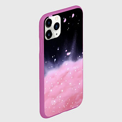 Чехол iPhone 11 Pro матовый Розовая текстура с лепестками, цвет: 3D-фиолетовый — фото 2