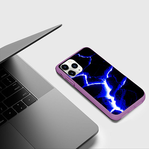 Чехол iPhone 11 Pro матовый The rift / 3D-Фиолетовый – фото 3