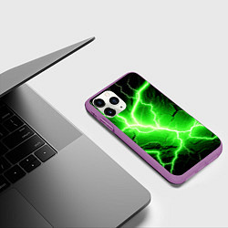 Чехол iPhone 11 Pro матовый Color green black, цвет: 3D-фиолетовый — фото 2