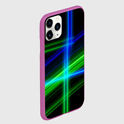 Чехол iPhone 11 Pro матовый Color blue black green, цвет: 3D-фиолетовый — фото 2