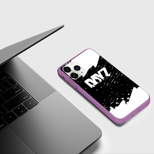 Чехол iPhone 11 Pro матовый Dayz геометрия краски / 3D-Фиолетовый – фото 3