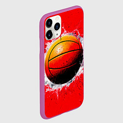 Чехол iPhone 11 Pro матовый Ватерполистский мяч на красном, цвет: 3D-фиолетовый — фото 2