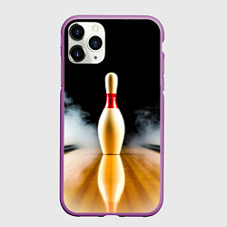 Чехол iPhone 11 Pro матовый Кегля в белом дыму, цвет: 3D-фиолетовый