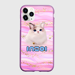 Чехол iPhone 11 Pro матовый Inzoi розовый фон с золотинками, цвет: 3D-фиолетовый