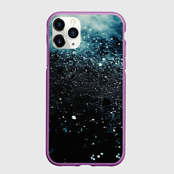 Чехол iPhone 11 Pro матовый Черно-синий текстурный фон
