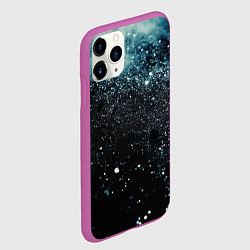 Чехол iPhone 11 Pro матовый Черно-синий текстурный фон, цвет: 3D-фиолетовый — фото 2