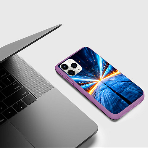 Чехол iPhone 11 Pro матовый Шары в огне / 3D-Фиолетовый – фото 3