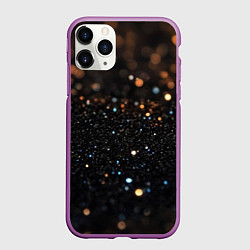 Чехол iPhone 11 Pro матовый Черный текстурный фон, цвет: 3D-фиолетовый