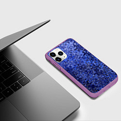 Чехол iPhone 11 Pro матовый Синий ультрамарин абстрактная текстура, цвет: 3D-фиолетовый — фото 2