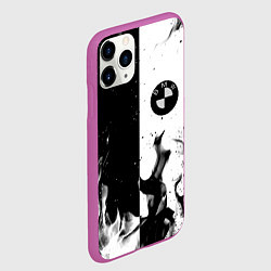 Чехол iPhone 11 Pro матовый BMW black fire, цвет: 3D-фиолетовый — фото 2