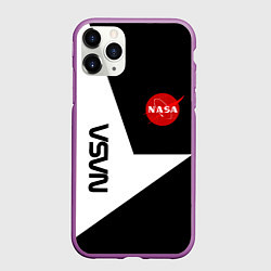 Чехол iPhone 11 Pro матовый Nasa текстура геометрия, цвет: 3D-фиолетовый