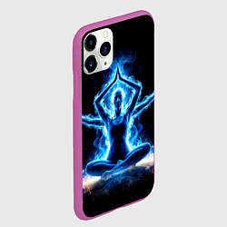 Чехол iPhone 11 Pro матовый Четырехрукий йог, цвет: 3D-фиолетовый — фото 2