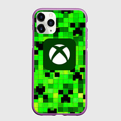 Чехол iPhone 11 Pro матовый Minecraft xbox, цвет: 3D-фиолетовый