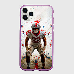 Чехол iPhone 11 Pro матовый Квотербек на белом, цвет: 3D-фиолетовый