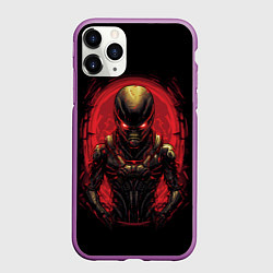 Чехол iPhone 11 Pro матовый Пришелец из красного портала, цвет: 3D-фиолетовый