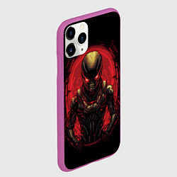 Чехол iPhone 11 Pro матовый Пришелец из красного портала, цвет: 3D-фиолетовый — фото 2