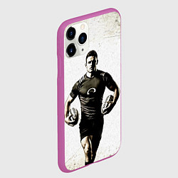 Чехол iPhone 11 Pro матовый Регбист с двумя мячами, цвет: 3D-фиолетовый — фото 2