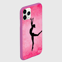 Чехол iPhone 11 Pro матовый Спортивная гимнастика на розовом, цвет: 3D-фиолетовый — фото 2
