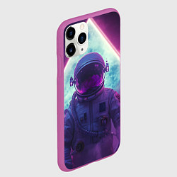 Чехол iPhone 11 Pro матовый Космонавт в фиолетовом космосе, цвет: 3D-фиолетовый — фото 2