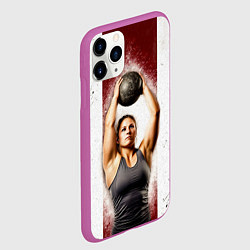 Чехол iPhone 11 Pro матовый Толкательница ядра, цвет: 3D-фиолетовый — фото 2