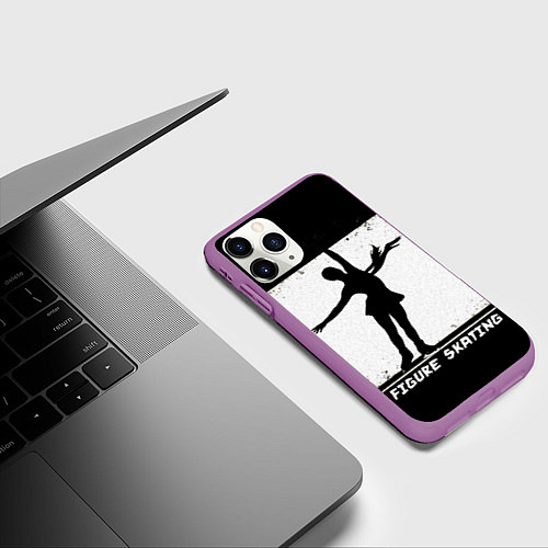 Чехол iPhone 11 Pro матовый Figure skating / 3D-Фиолетовый – фото 3