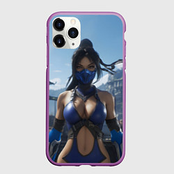 Чехол iPhone 11 Pro матовый Китана из Мортал комбат, цвет: 3D-фиолетовый