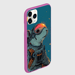 Чехол iPhone 11 Pro матовый Грызун космонавт, цвет: 3D-фиолетовый — фото 2