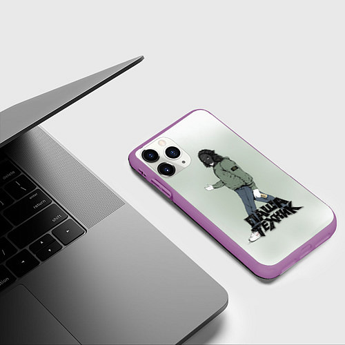 Чехол iPhone 11 Pro матовый Паша техник арт / 3D-Фиолетовый – фото 3