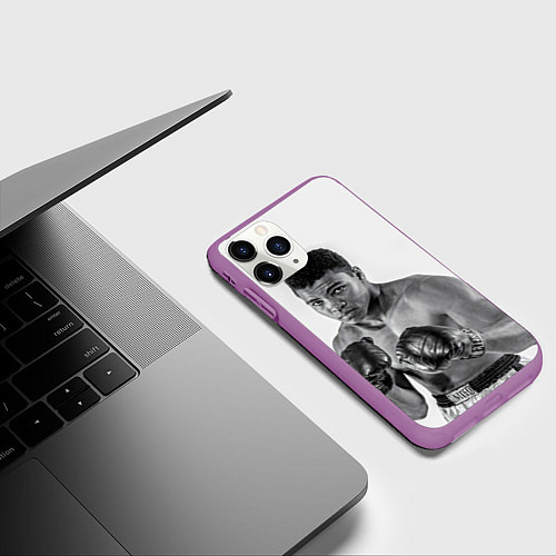 Чехол iPhone 11 Pro матовый Young Muhammad Ali / 3D-Фиолетовый – фото 3