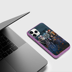 Чехол iPhone 11 Pro матовый Ведьмак герои, цвет: 3D-фиолетовый — фото 2